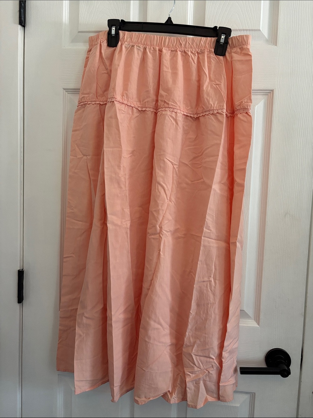 Celebrity Pink Peach Tiered Maxi Skirt